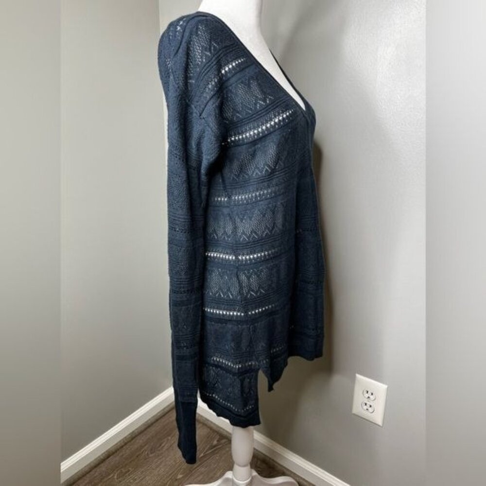 Aeropostale Womens Long Sleeve Open Knit Sweater V-Neck Pullover Medium - Picture 8 of 13